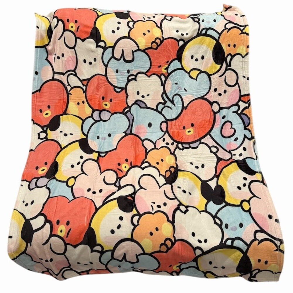 BT21 Minini Throw Blanket Multicolor Cartoon Character Print 50 x 60